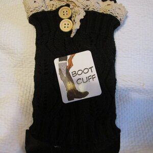 NWT Chatties Black Boot Cuff